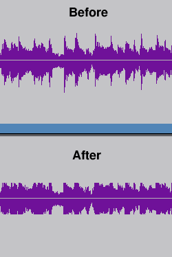 Compression with guitar pedal before and after